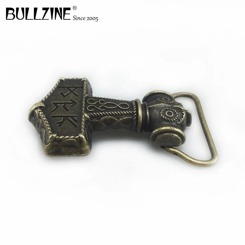 Bullzine Mjolnir Belt Buckle Thorshammer Viking Belt Buckle Music Belt Buckle FP-03721 för 4 cm breddbälte droppfrakt
