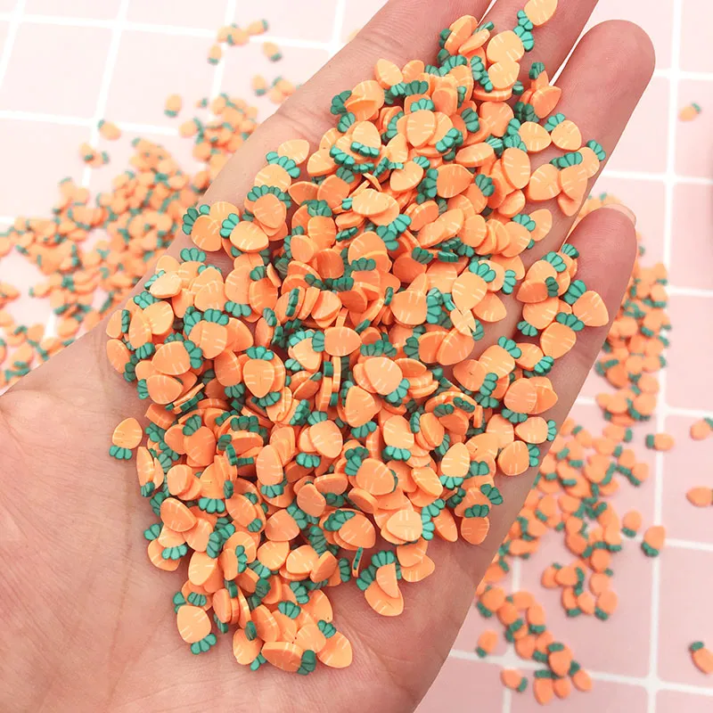 100 g/lotto 3D Nail art Carrot Polymer Clay DECOGIONI Nail Art Fetta fai -da -te Mini Accessori la torta di telefoni Playcraft