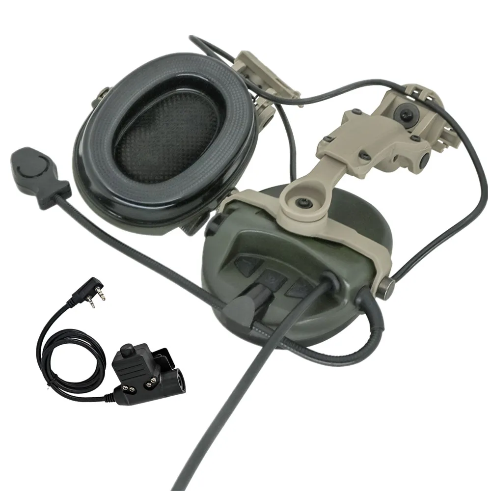TSTAC -SKY Tactical Headset With ARC Rail Adapter Hearing Protection Headphone Shooting Earmuff Best Noise-Cancelling