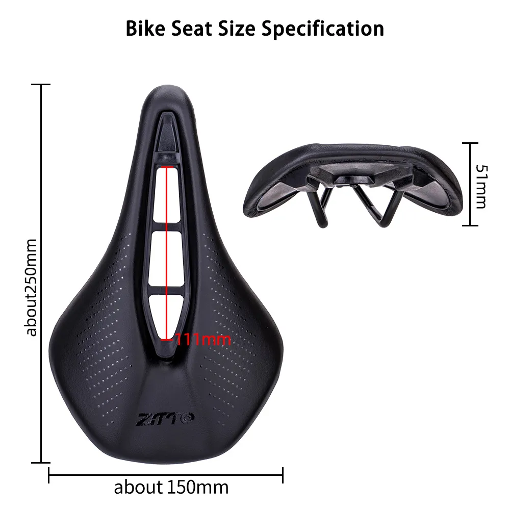 ZTTO MTB Bisiklet Ergonomik Kısa Burun Eyer 152mm Geniş Konfor Uzun Yolculuk Hafif Yumuşak Tampon Koltuk