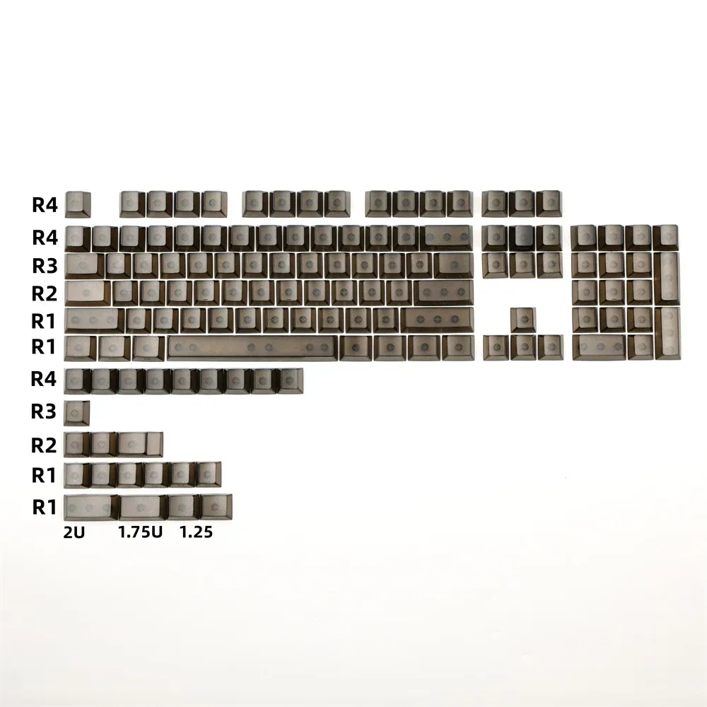 المجموعات الجانبية المطبوعة PC Blacklight Keycap Black شفاف 126 مفاتيح كرز ملف تعريف keycap ل GK60 GK61 لوحة المفاتيح الميكانيكية