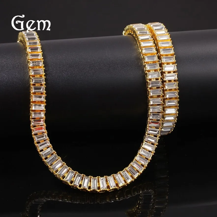 New Designer Bling Square Diamond Men Womens Tennis Necklace Bracelet 8-24 inches Hip Hop iced out Jewelry Gifts for Couples311D