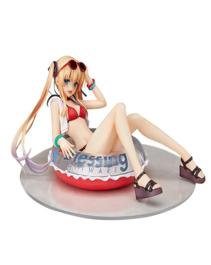 Anime Saekano hur man höjer en tråkig flickvän baddräkt Eriri Spencer Sawamura Life Buoy PVC Figur Toy Model Toy Sexig Girl Doll Q1675640