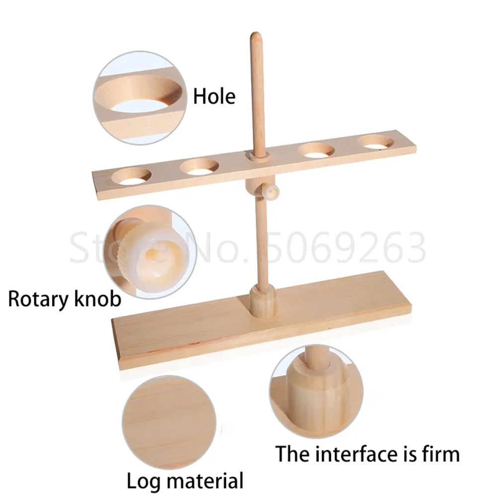 Wooden 2 Holes ou 4 Holes Pore Tamanho de 25 mm Stand Stand Support Rack Lab Supplies