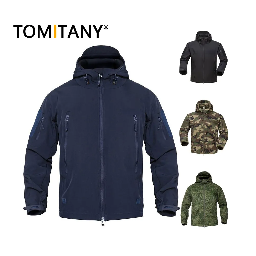 Shark Soft Hiking Jacket Camouflage Men Army Tactical Fleece Coats S 5XL Military Camouflage Waterproof Windbreakers With Hood From 45 67 DHgate