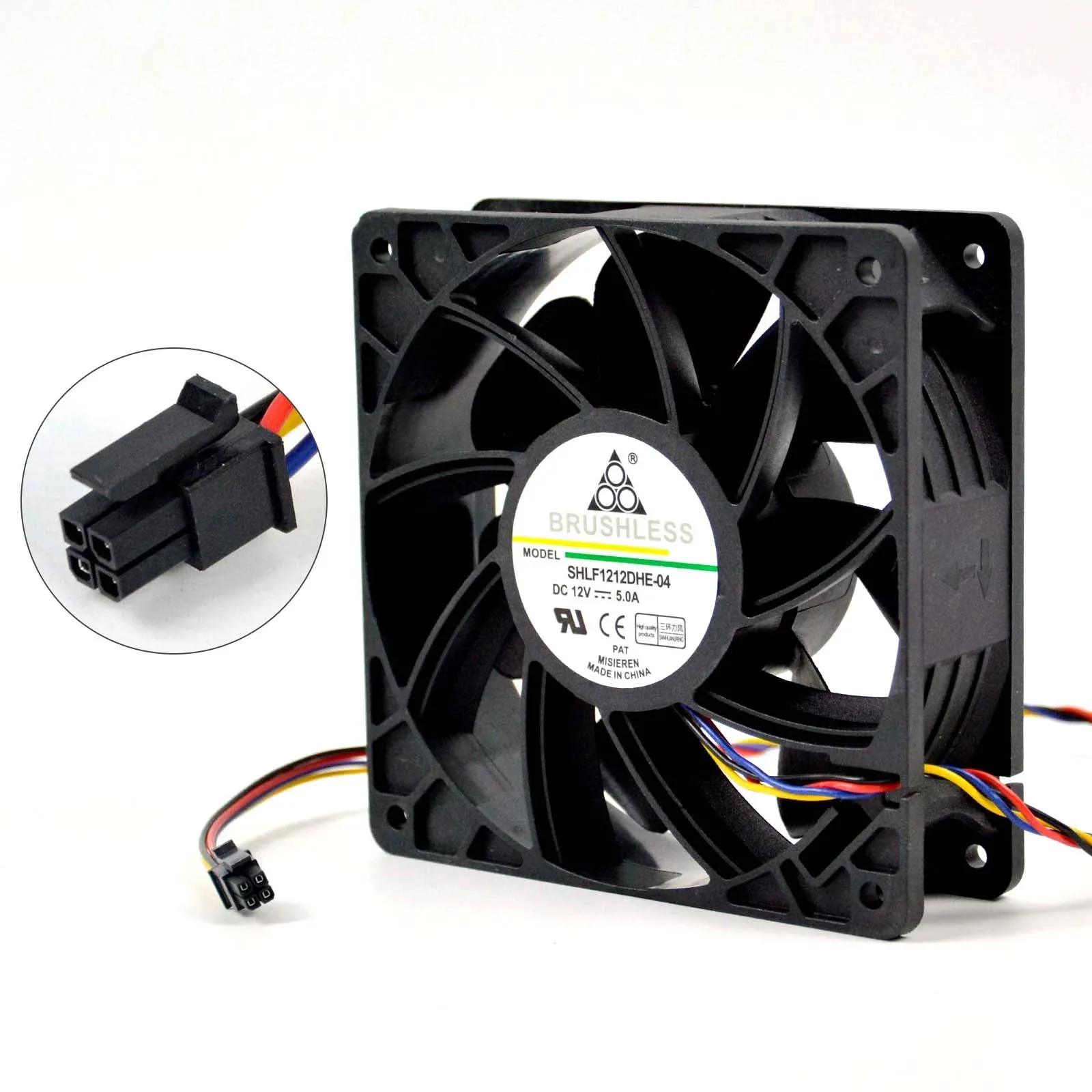 Zincir/Madenci Yeni DC 12V 0.58A Soğutma Fanı Değiştirme SQR 4pin Kenan Avalon 1246 1166 1146 1126 1066 Minner Bitcoin Cash 7000 Rpm Siyah