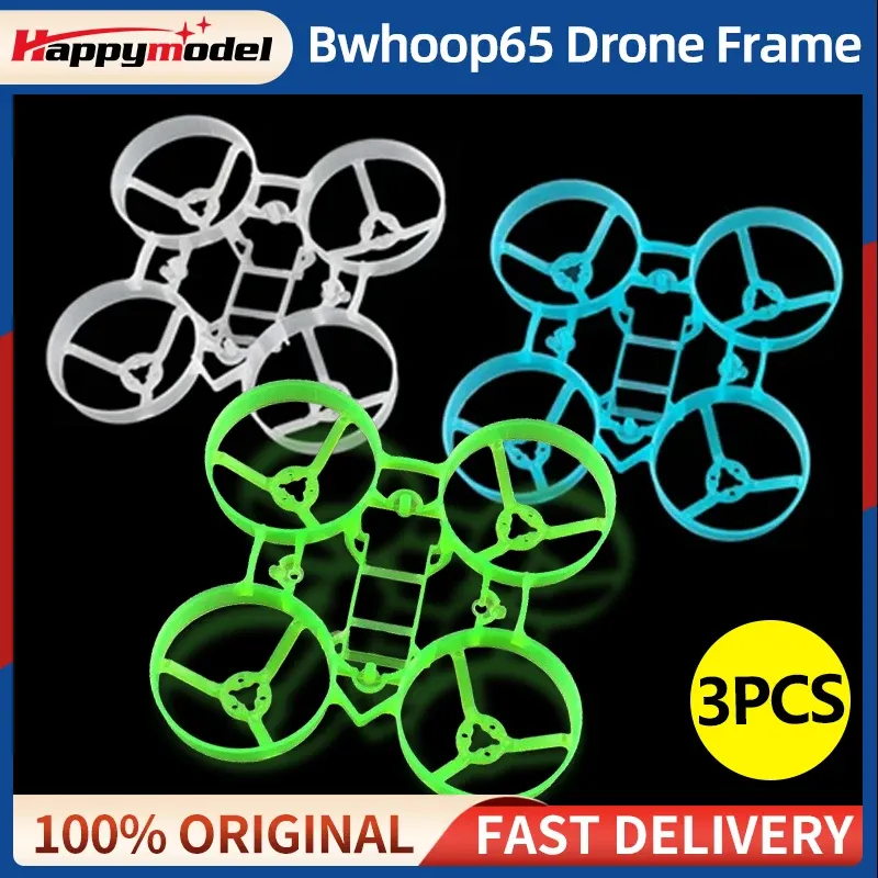 ドローン3PCS HappyModel BWhoop65 3.1g Mobula6 65mm Tiny Whoop Drone Quadcopter FPV Frame Kit RC FPVブラシレスレーシングフリースタイルDIYパーツ