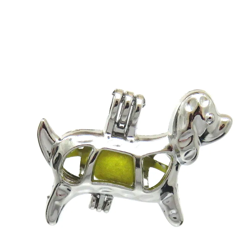 10 pezzi Classic Dog Babbund Charm Cange Cage Locket Aromatherapy Diffuser Collana a pendente Bracciale gioielli regalo Bulk