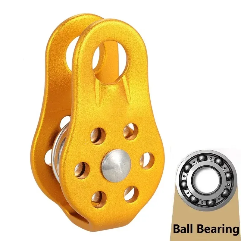 Outdoor Rock Climbing Pulley Fixed Sideplate Single Sheave Pulley With Ball Bearing High Altitud Traverse Hauling Gear