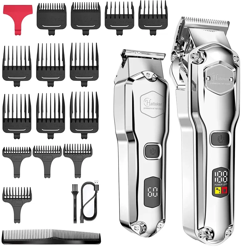 Clippers Combo Kit Justerbar hår Clipper Professional Hair Trimmer For Men Barber Electric Beard Hair Cutter Machine Laddningsbar