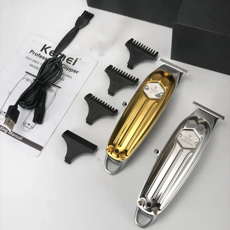 Trimmers Kemei Coiffure Trimmer sans fil sans calcul USB Hair rechargeable Clipper Machine à coupe de la tête de la tête d'huile KM1973