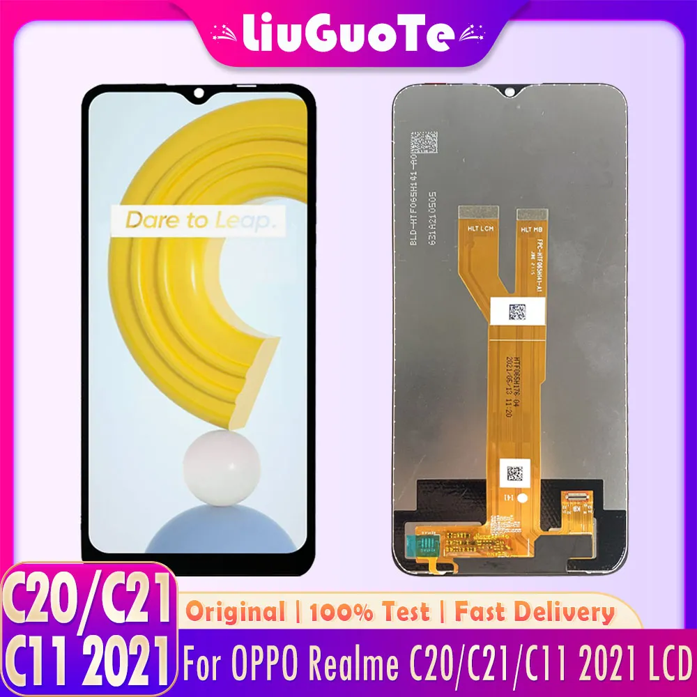 Test originale 6.5 "per OPPO Realme C20 LCD Visualizza touch Screen Digitazer Pannello Sostituzione del gruppo per Realme C21 C11 2021 LCD