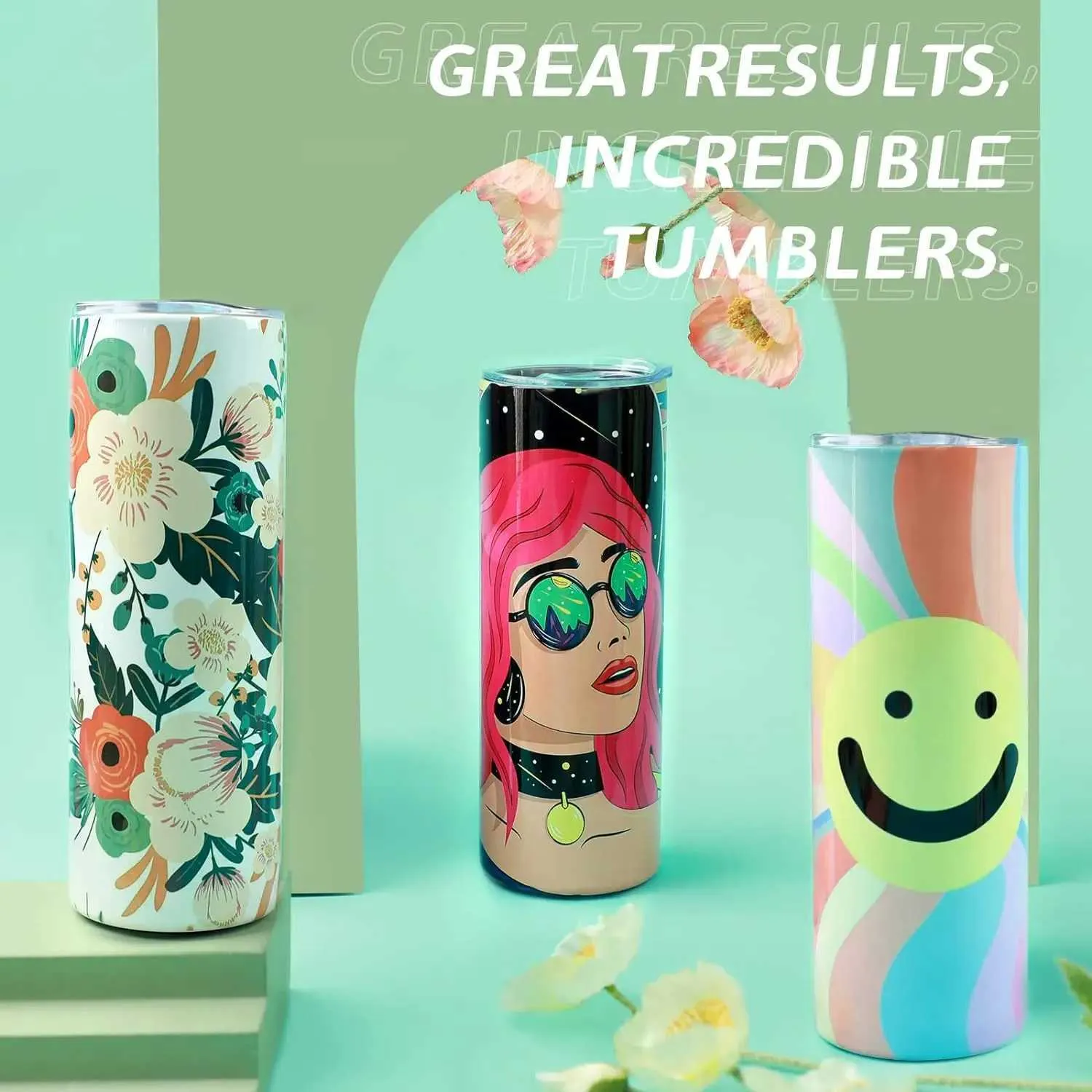 Mugs HTVRONT /20 OZ Sublimation Tumblers Skinny Straight Sublimate Tumbler Blank DIY Mugs Cups Gifts with Sublimation Papers 240410