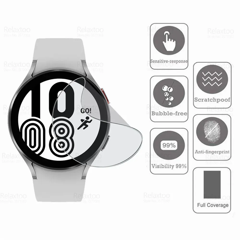 10pcs Hydrogel Soft Film para Samsung Galaxy Watch 4 40mm 44mm Watch4 Classic 42mm 46mm Smartwatch Screen Protetor Not Glass