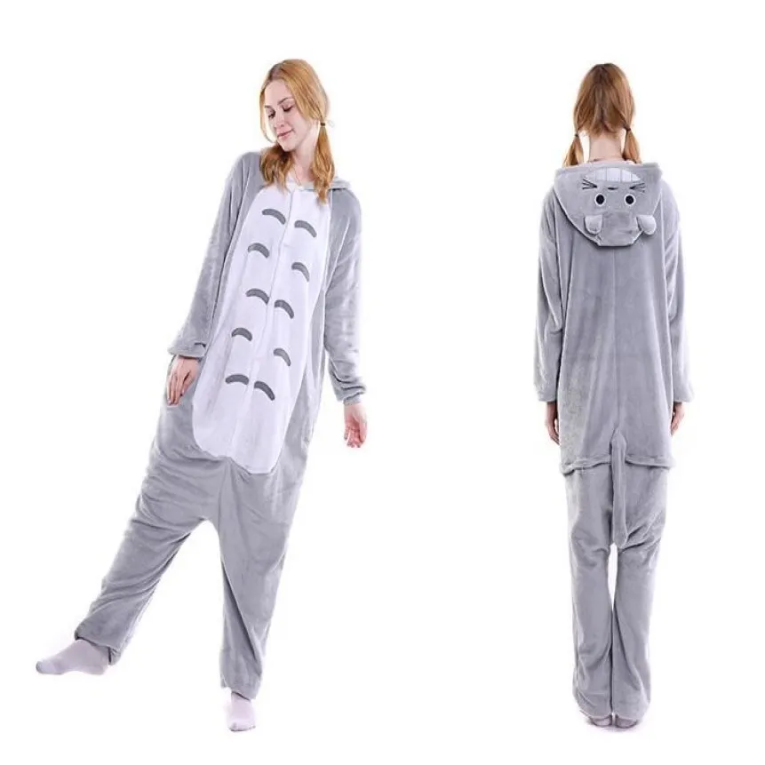 Totoro Piajama Caroset Ocesies unisex Animal Cartoon Piajama Set Women Men Cosplay Costume Totoro Chinchilla Onesie Sleepwear270e