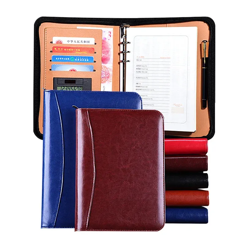 Padfolio A6/A5/B5 Manager Ordner Padfolio Diary Notebook und Journalrechner Binder Spiral Note Buch Business Reißverschluss Bag Line Handbuch