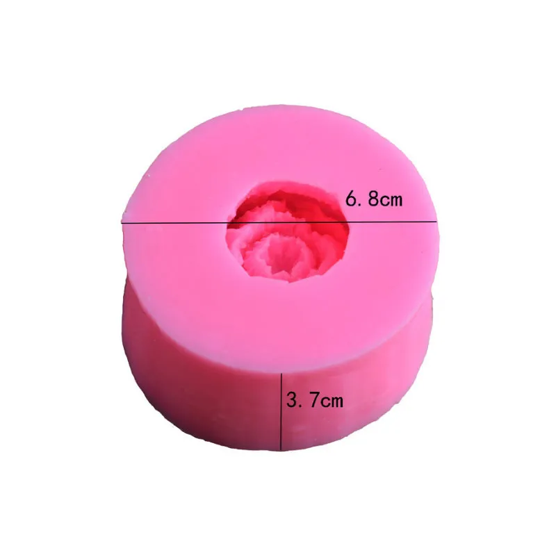 3D -Blume Silikonseife Formen Kerzenformen 5,8 cm Pfingstrosen Tonform Kuchen Dekorieren Silikon -Jello -Zucker -Schokolade Fondantform