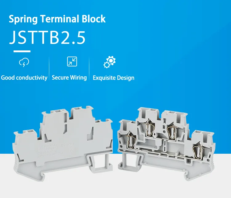 STTB2.5 50 Pack 2.5mm Spring Cage Wire Connectors Double 4 Conductor ...