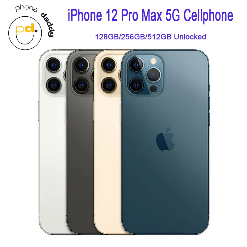 Orijinal Apple iPhone 12 Pro Max Cep Telefonu 128/256/512GB ROM 6.7 "Orijinal OLED RAM 6GB A14 Biyonik iOS Yüz Kimliği NFC Kilitli 5G MobilePhone