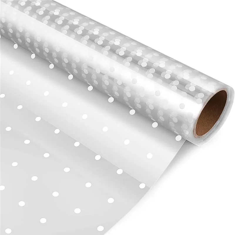 Punti bianchi borse di cellophane, rotolo di involucro di cellophane cesti regalo arti e mestieri, 40 cm x 30m