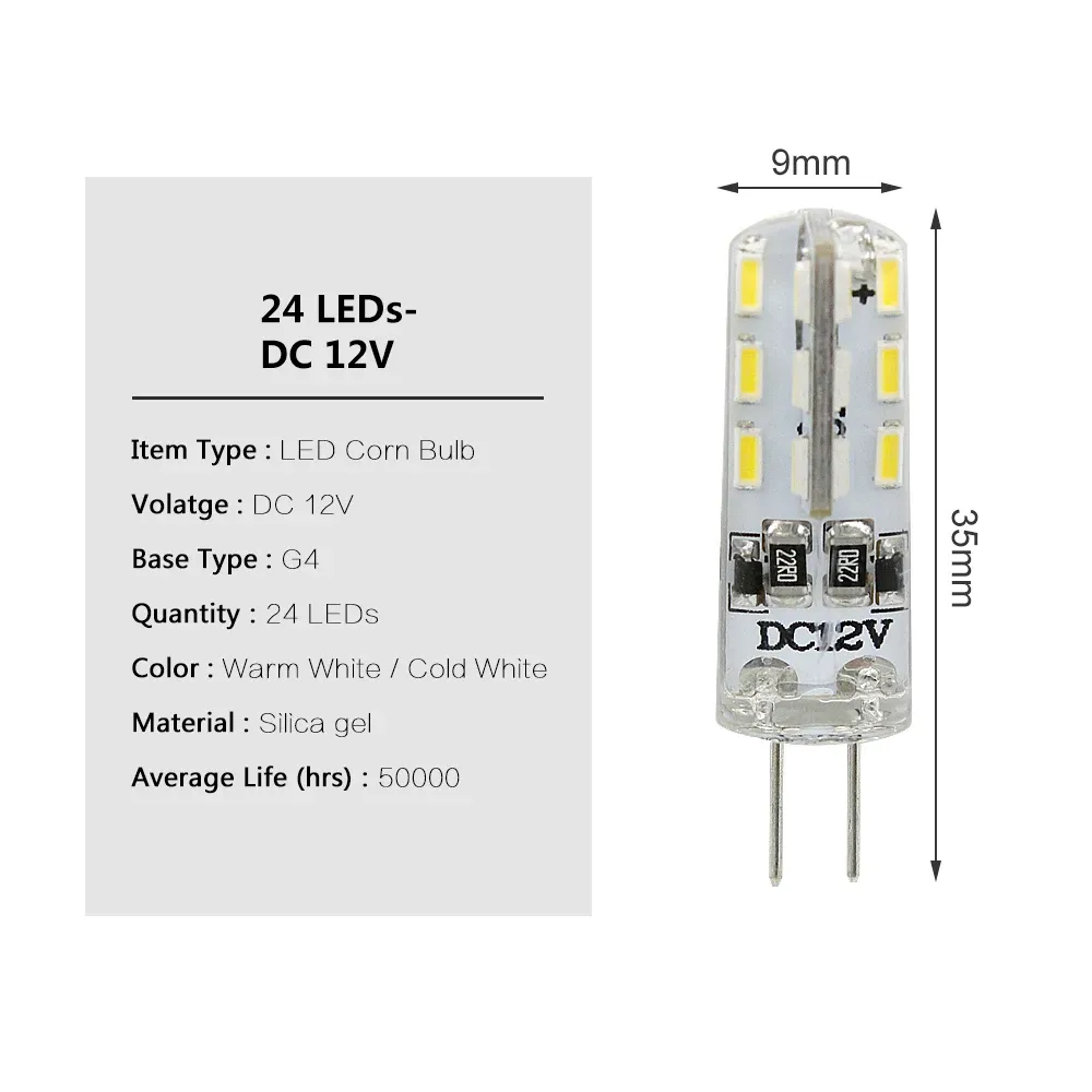 Colorful G4 12V LED Light Bulbs Bi-pin Red Blue Green Cold Warm White 3W 5W 3014 SMD Lights For Chandelier Crystallights Lamp