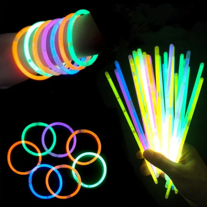50/100pcs Party Glow Stick Colorido Glow Bracelet Bracelet Christmas Children Luminous Dance Decoration
