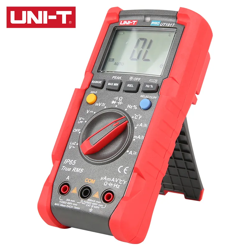 UNI-T UT191E/UT191T True RMS Professional Multimeter CAT III 600V IP65 2m Drop Proof Auto Backlight 20A Current Measurement