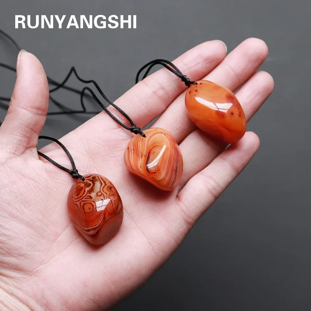 Natural Crystal Stone Twining agate Large particle polished crushed stone health energy Quartz pendant Crystal agate necklace