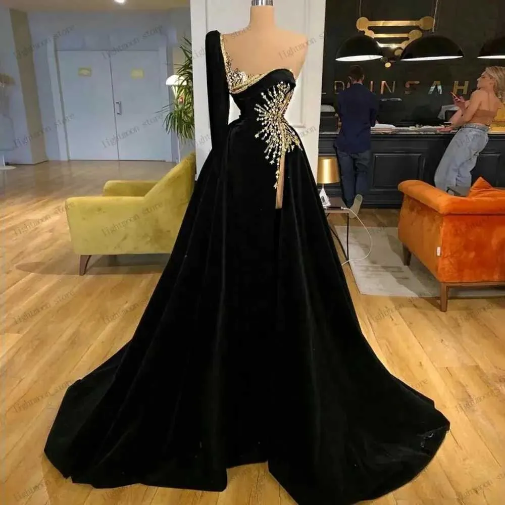 Kentsel seksi elbiseler muhteşem gece elbiseler a-line saten balo elbise boncuk aplikeler resmi parti vintage vestidos de gala 240410 için bir omuz cüppeleri