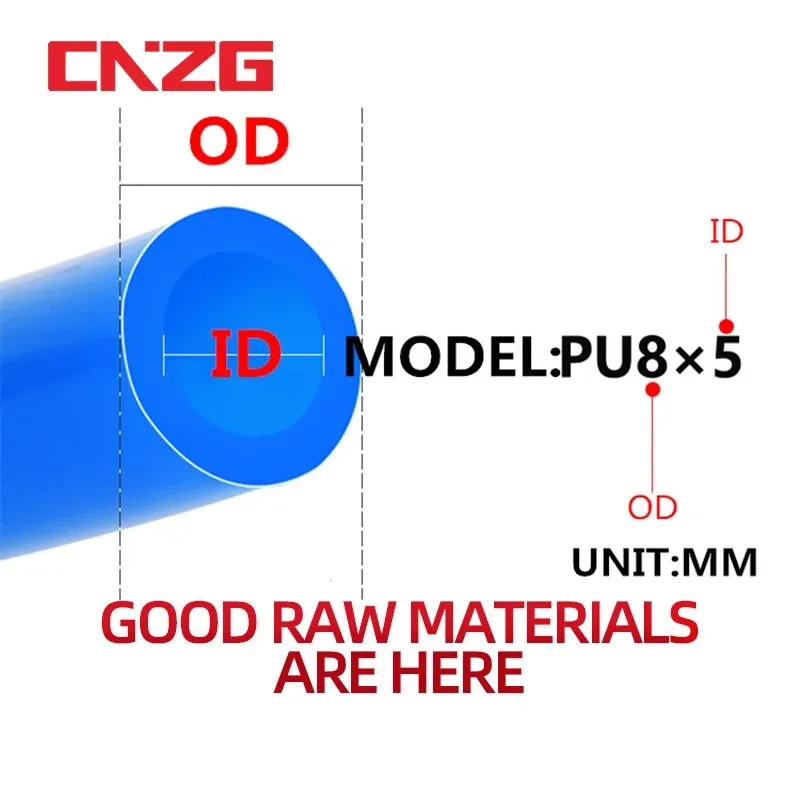 1m/5m/10 metrów pneumatycznych rurki pneumatycznej Wąż 4 mm 6 mm 8 mm 10 mm 12 mm 12 mm Linia powietrza rura PU dla sprężarki 8x5 mm 6x4 12x8