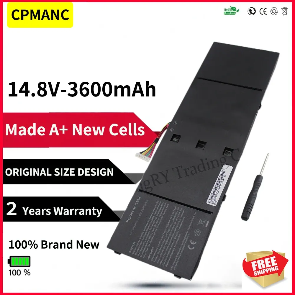 Аккумуляторные батареи CPMANC AP13B3K для Acer Aspire V5 R7 V5572G V5573G V5472G V5473G V5552G M5583P V5572P R7571 AP13B8K