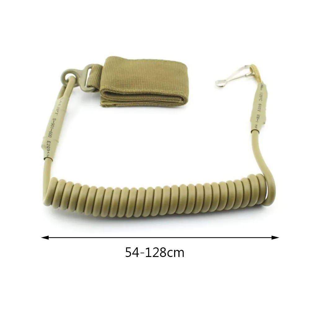 Molle Tactical Anti-Lost Elastic Rope Rope Military Spring Safety Strap Gun Rope for Key Ringチェーン懐中電灯アクセサリー