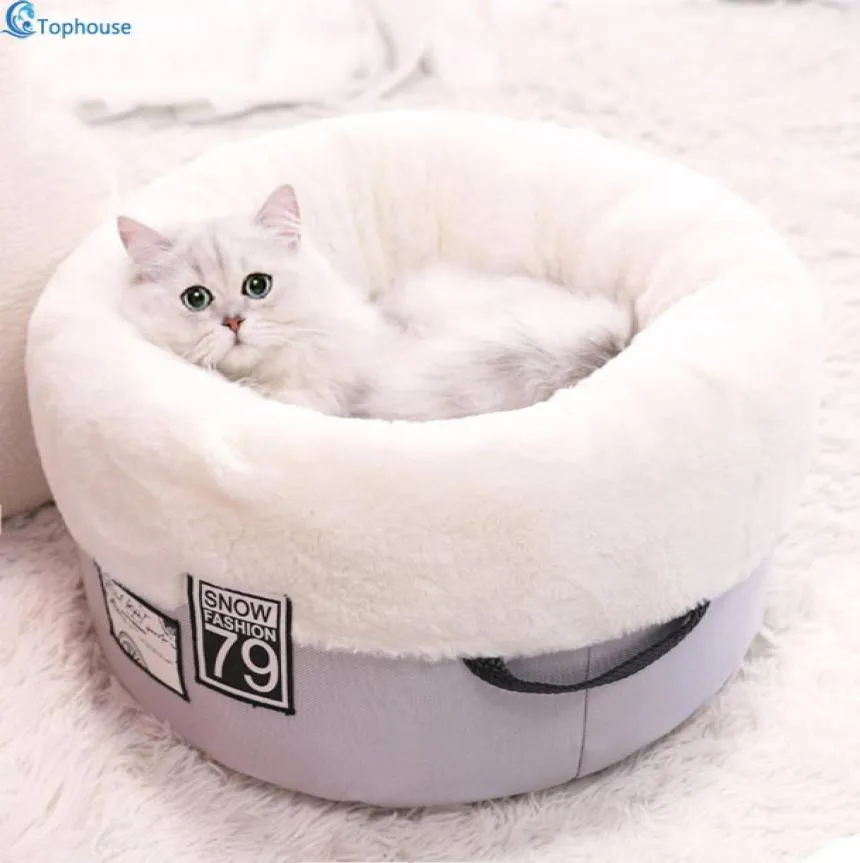 Soft pp algodão pet gato cama de gato inverno acolchoado acolchoado de cachorro gato semisurrendround design de gato de estimação sono doce para 510kg PET y2005959018