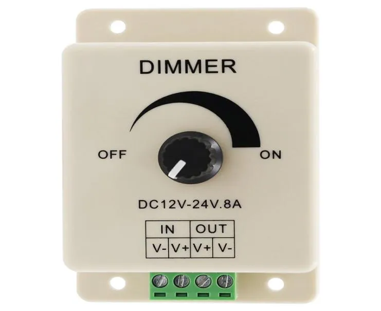 LED Dimmer Switch DC 12V 24V 8A سطوع سطوع قابلة للتعديل شريط لمبة السائق لضوء لون وحدة تحكم إمدادات الطاقة 2837725