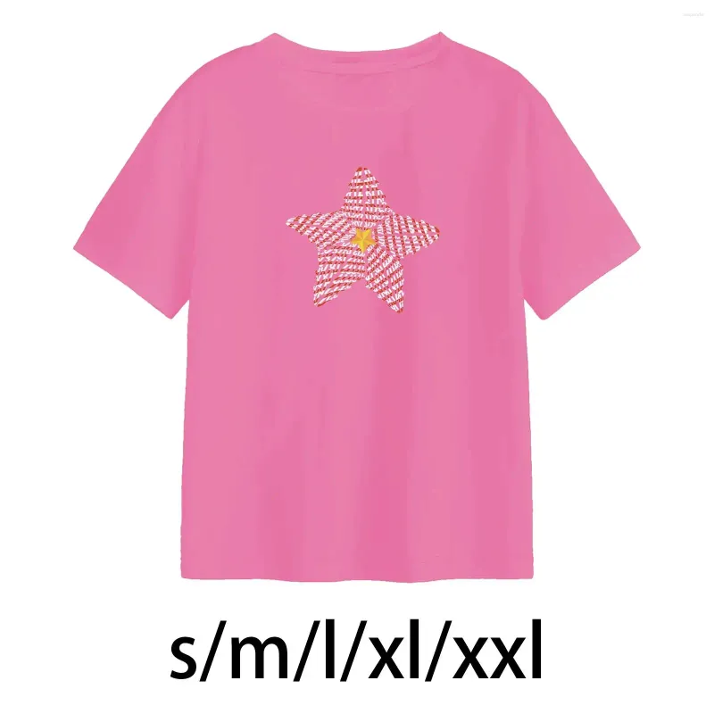 T Shirts Women Printed Shirt Lady Tops Fashion Lightweight Mervatile Soft Tee Round Neck for Trekking Shopping Home Office Street