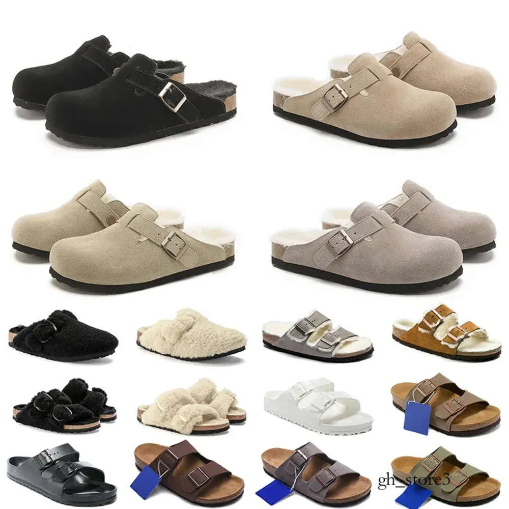 Neue Birkstocks Bostons Clogs Sandalen Birkin Beach Sommerschnallen Designer Pantoffeln Bostons Mikrofaser-Scherling Wildleder Flip Flops Birkin Birko-Flor 933