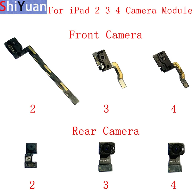 iPad 용 후면 후면 전면 카메라 플렉스 케이블 2 3 4 메인 큰 작은 카메라 모듈 교체 수리 부품