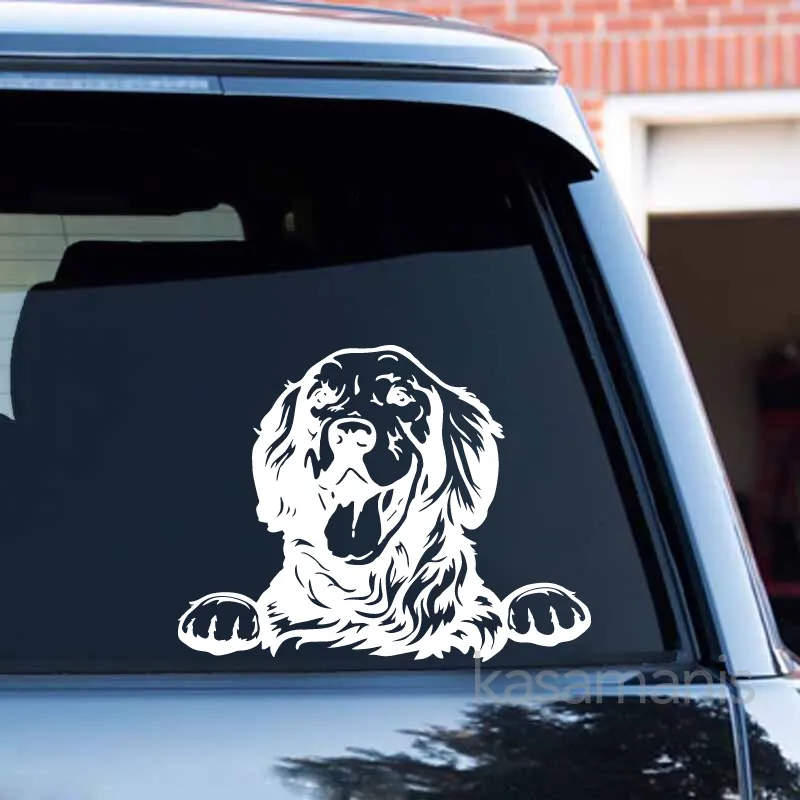 Golden Retriever Vinil Sticker Araba Pencere Kapısı Tampon Çıkartmaları Köpek Sevgili Hediyeleri Pet Goldie Paw Dizüstü Dekop Dekoratif