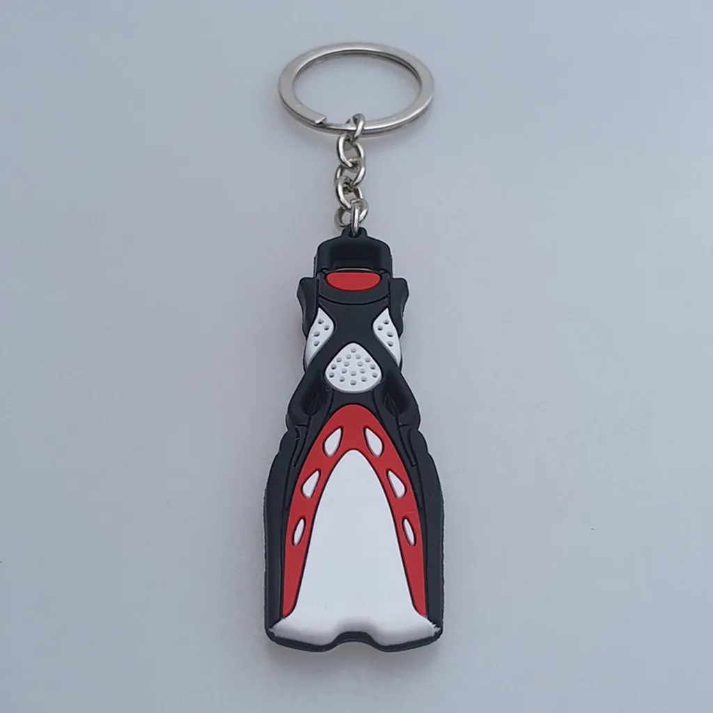 Scuba Flipper Key Chain Dive Fins Keychain Key Ring Holder Scuba Dive Flipper Keychain Keyring for Boat Tote Bag 