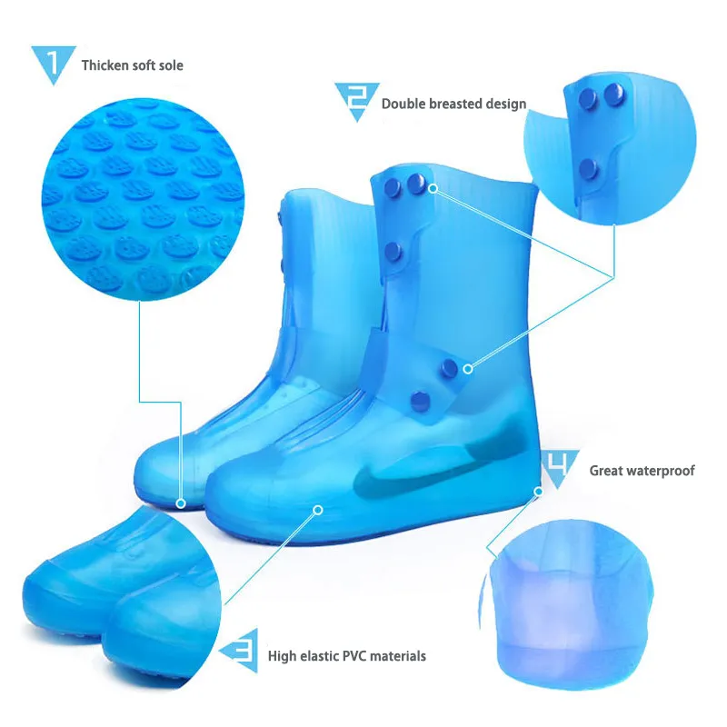 Kalın su geçirmez ayakkabılar, kaymaz aşınmaya dayanıklı olmayan taban su geçirmez dış mekandan dayanıklı yağmur kar botları kapsar.