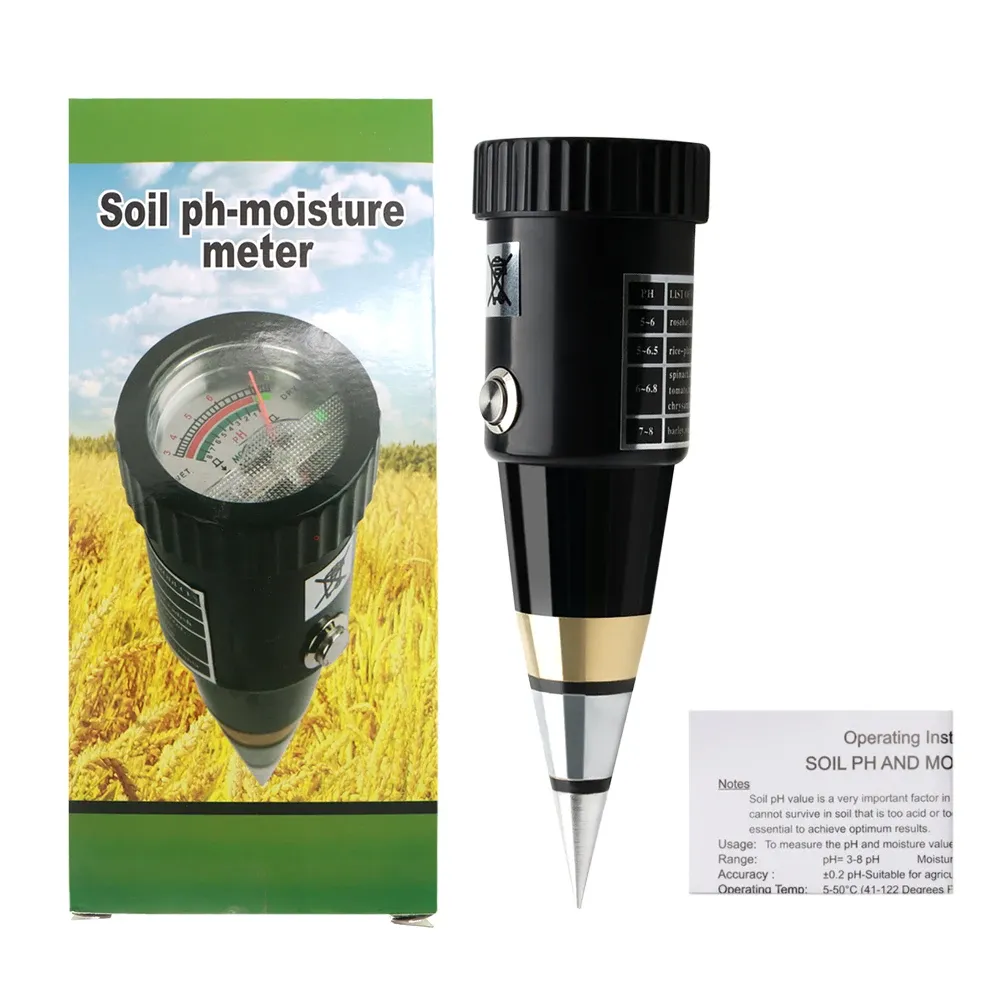 2 In1 /4 in 1 bodemvocht pH -meter Acc -luchtvochtigheid Tester metaalsensor sonde 3 ~ 8ph hygrometer voor het planten van tuintuingereedschap