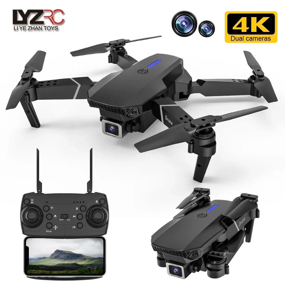 ドローン2021 E88 Pro RC Drone 4K HDデュアルWiFiカメラWideangle Head RC Quadcopter GP