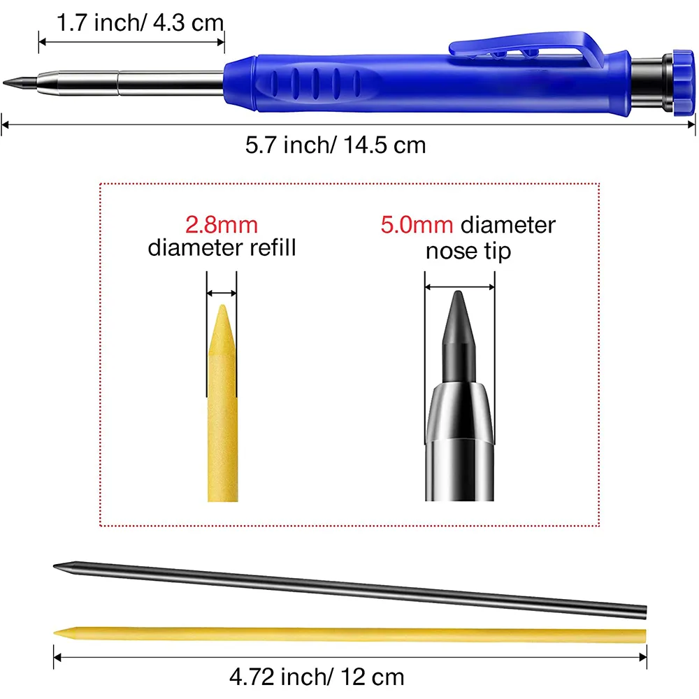 Recharge de crayon en charpentier massif mène le pointeur intégré Hole profond Mécanique crayon boisse de travail