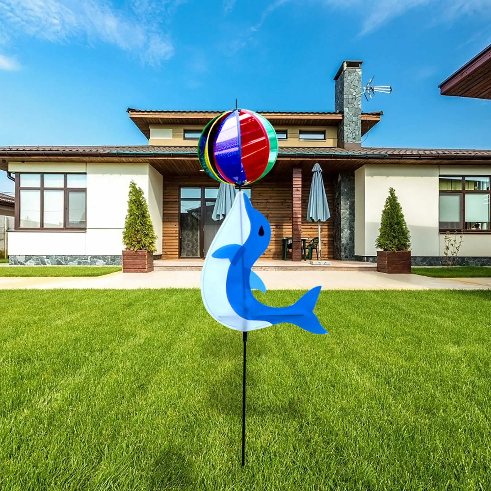 Outdoor Christmas Reindeer Windmill Toy: Colorful Pinwheel with Moving ...
