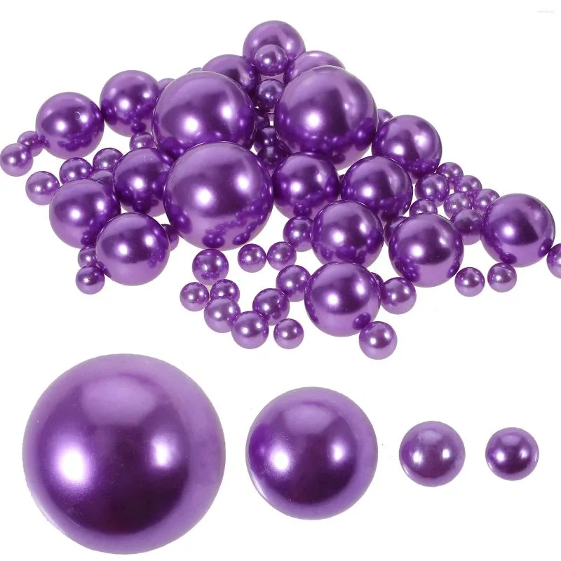 Vases 125 Pcs Vase Filled Pearls Filler Dining Room Table Decor Polishing Beads Fake Abs No Hole Crafting Jewelry Making