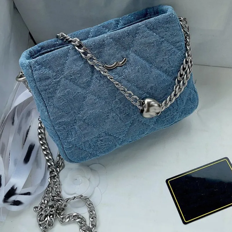 Vintage Design Leather Diamond Women's Open-Mouth Handbag Metal Adjustable Buckle Heart Silver Single Chain Single Shoulder Crossbody Armpit Makeup Bag Card Bag 18