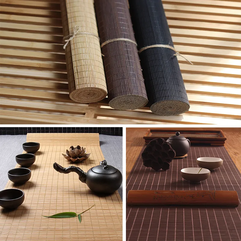 yazi Multipurpose Bamboo Table Runner Placemats Tea Mats Pad Ceiling Decor Divider Curtain Home Cafe Restaurant Decoration