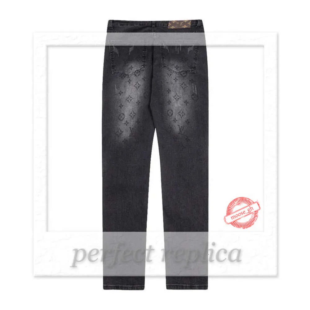 Jeans jeans jeans jeans jeans jeans calças de jeans masculina calça preta calça preta calça de jeans da marca de moda tees colar de colarinho masculino de luxo de rua 454