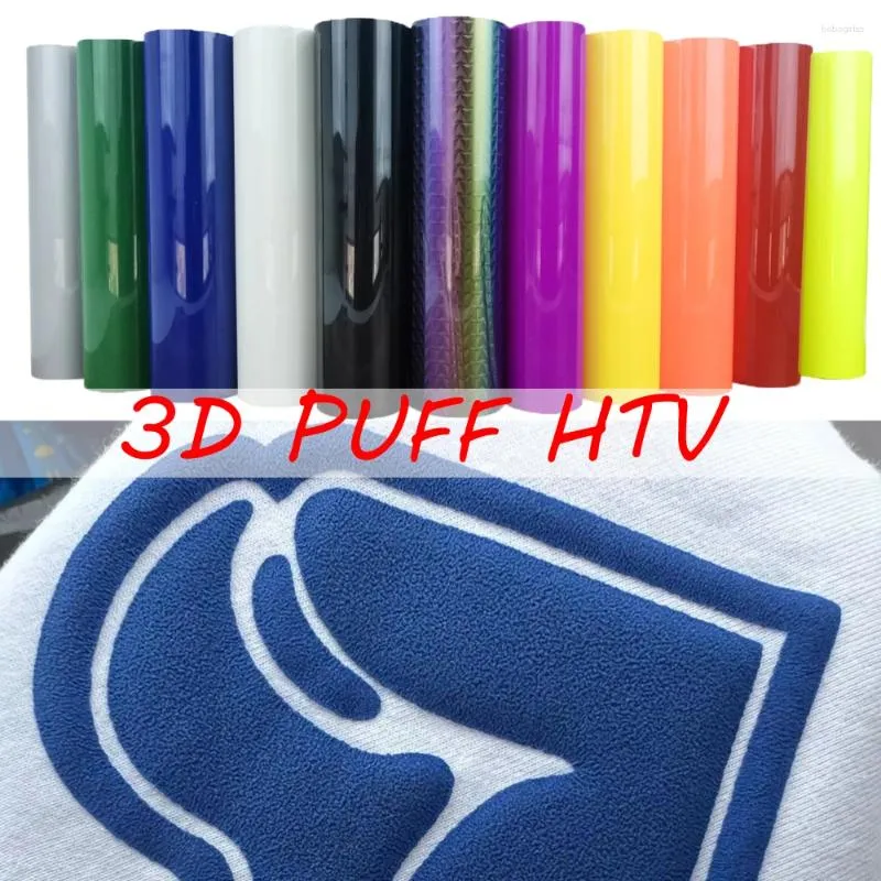 Naklejki okienne 25x10 cm 3D Puff Transfer ciepła żelazko na Cricut Htv świetliste fluorescencyjne koszule