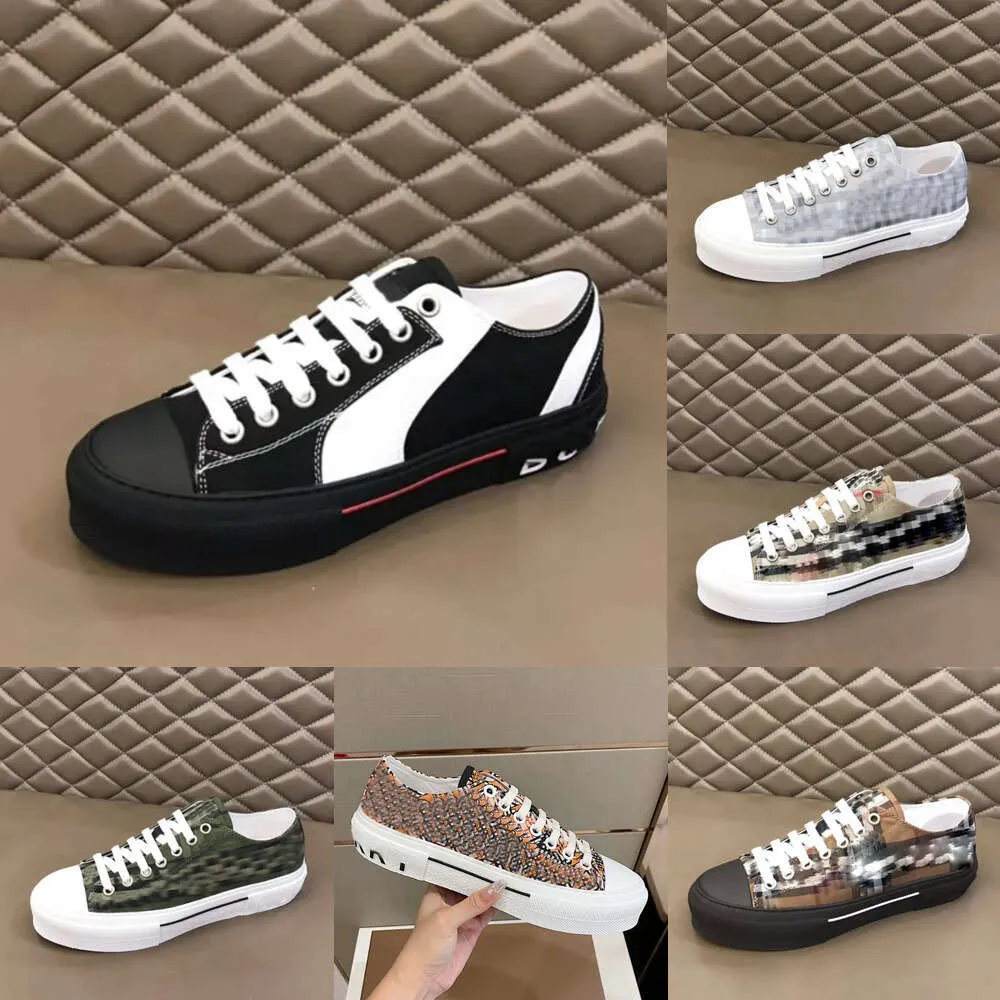 Designers principais sapatos vintage Bayberry Shoe Shoe Print Check Sneakers Shoes Flats Sapatos Baixa Gabardine Homens de Letas de Letas Sapato de Casa Eur 36-46 876 442